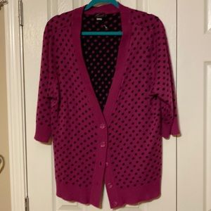 Purple polka dotted cardigan